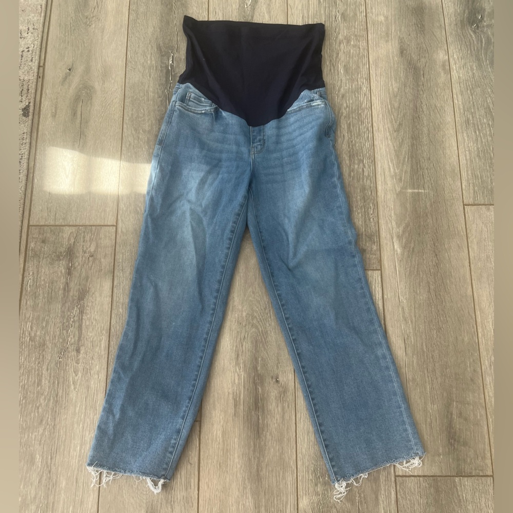 Pink blush maternity jeans